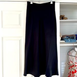 Anine Bing black silk slip skirt